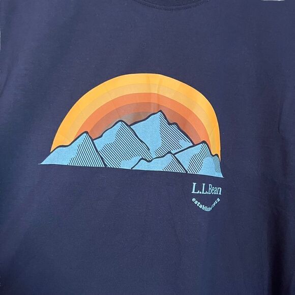 L.L. Bean navy short sleeve mountain graphic tee - Picture 8 of 9